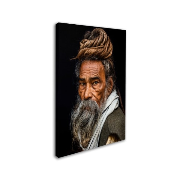 Rakesh J V 'Portrait Of A Sadhu' Canvas Art,12x19